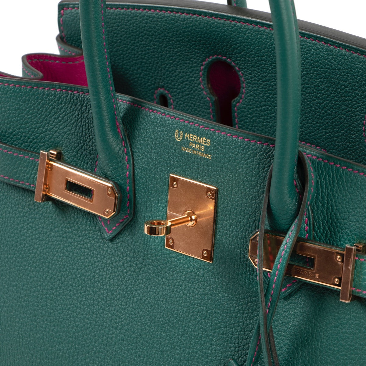 no waiting shop online Hermès Malachite X Rose Pourpre Togo Birkin 30 Perso GHW