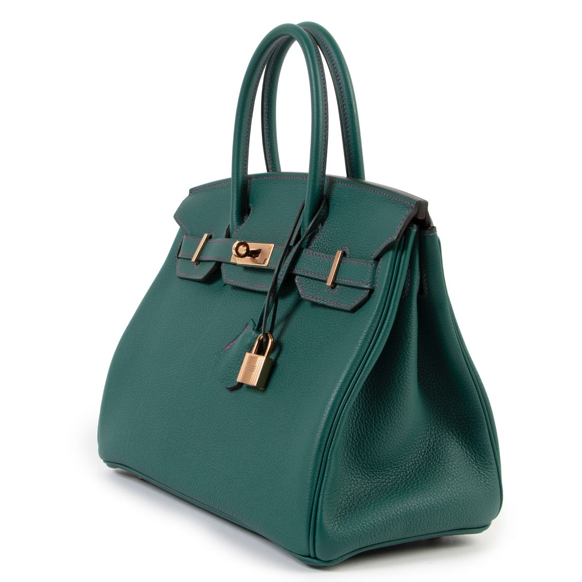 Hermès Birkin 30 HSS Malachite X Rose Pourpre Togo GHW