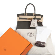 acheter en ligne seconde main Hermes Birkin 30 Togo Vert De Gris GHW