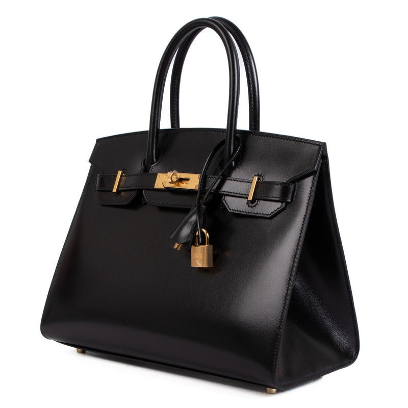Authentic second hand brand new Hermes Birkin 30 Black Veau Box on www.labellov.com