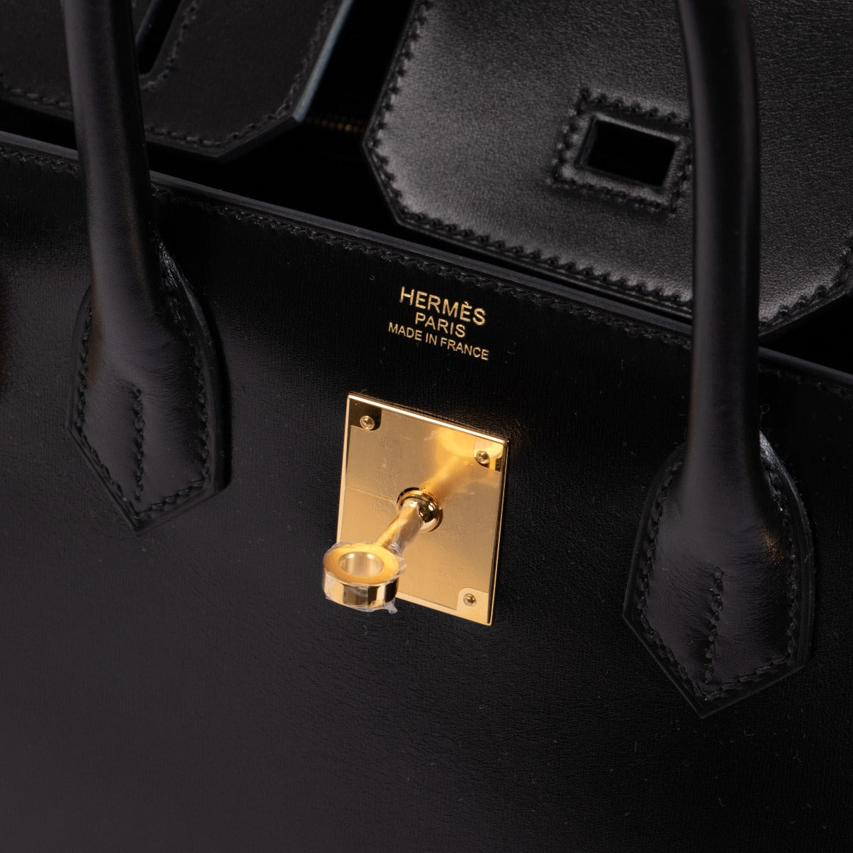 Hemes Birkin 2023 Veau Box Black Logo Stamp Detail