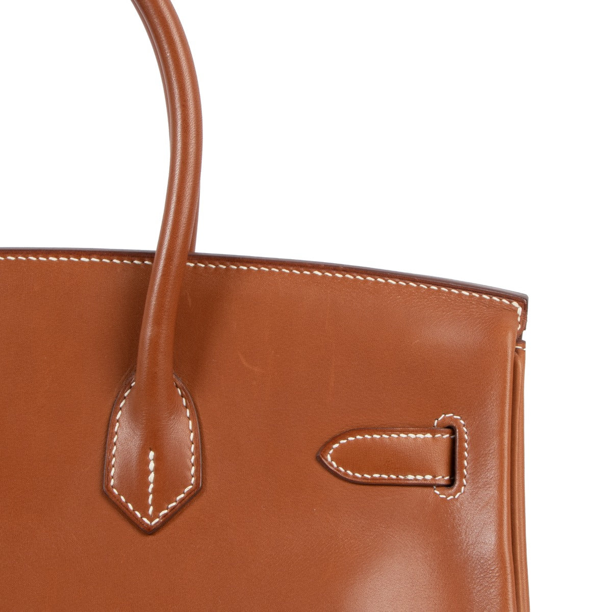 Koop tweedehandse luxe designer handtas Hermes Birkin 35 fauve barenia op labellov.com