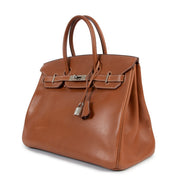 Hermès Birkin 35 Fauve Barenia Palladium Hardware