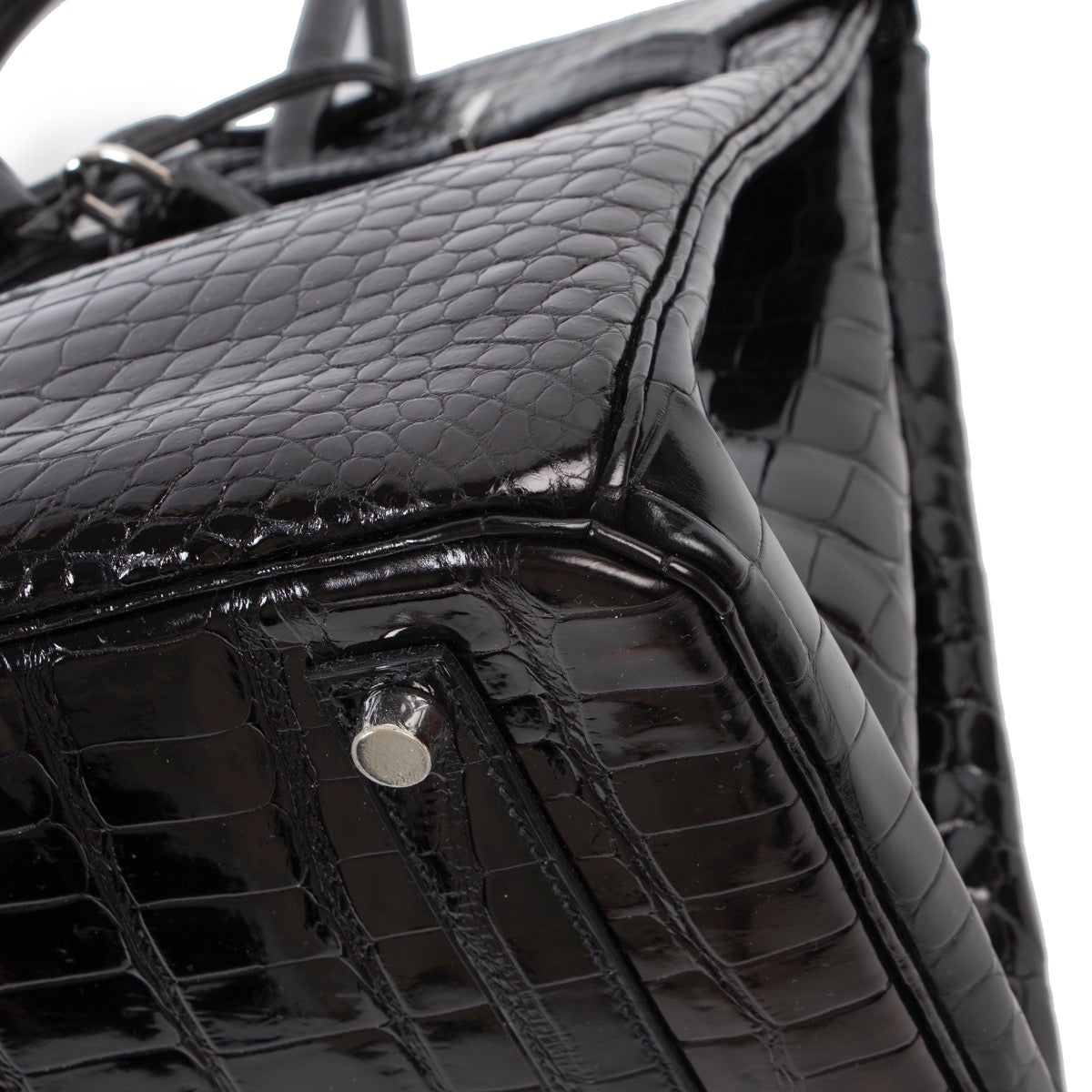Hermès Birkin 35 Black Shiny Crocodile Porosus Palladium Hardware