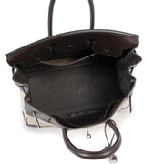 Hermès Birkin 35 Toile and Chocolate Brown Leather PHW