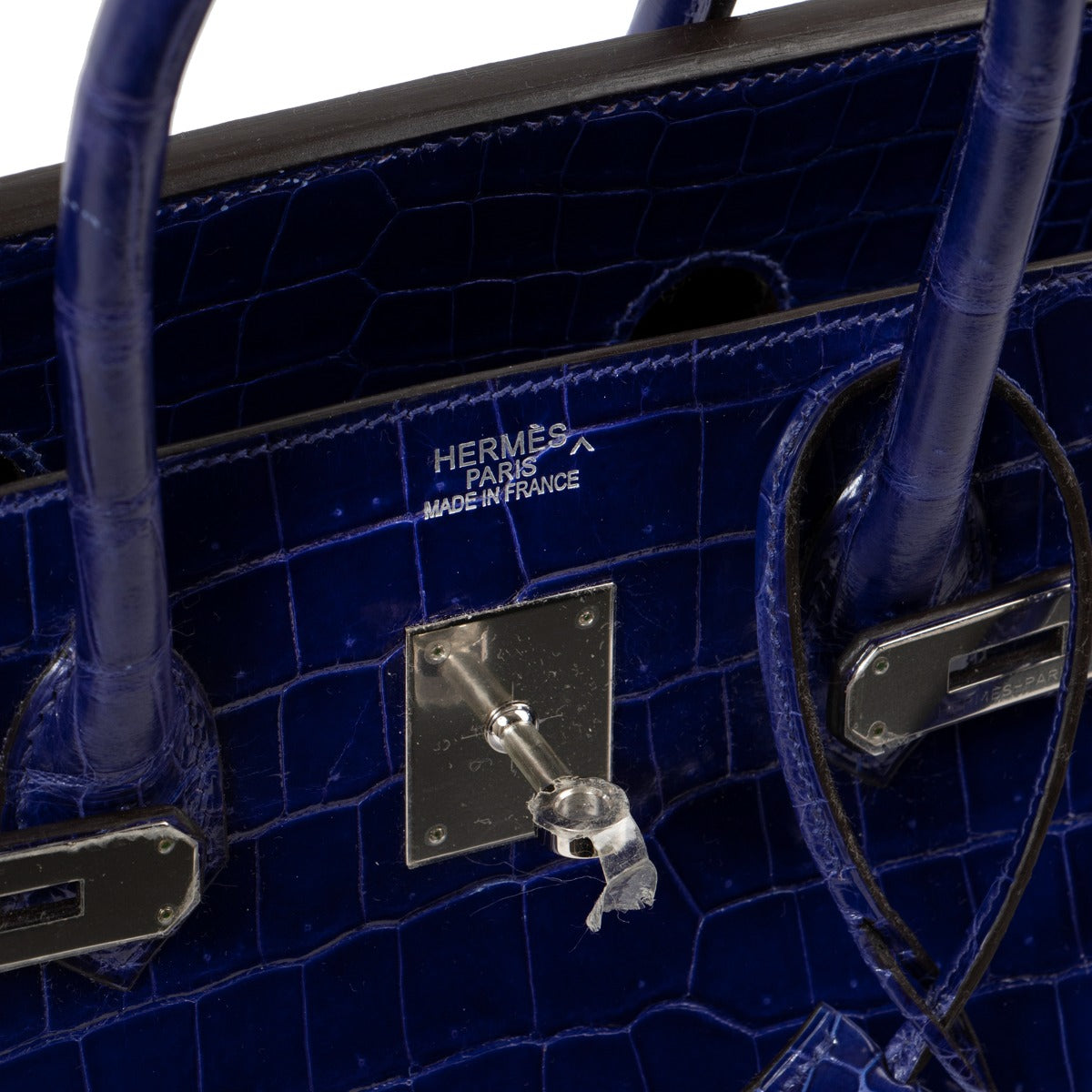 Hermès Birkin 35 Bleu Electrique Shiny Crocodile Porosus Lisse Palladium Hardware
