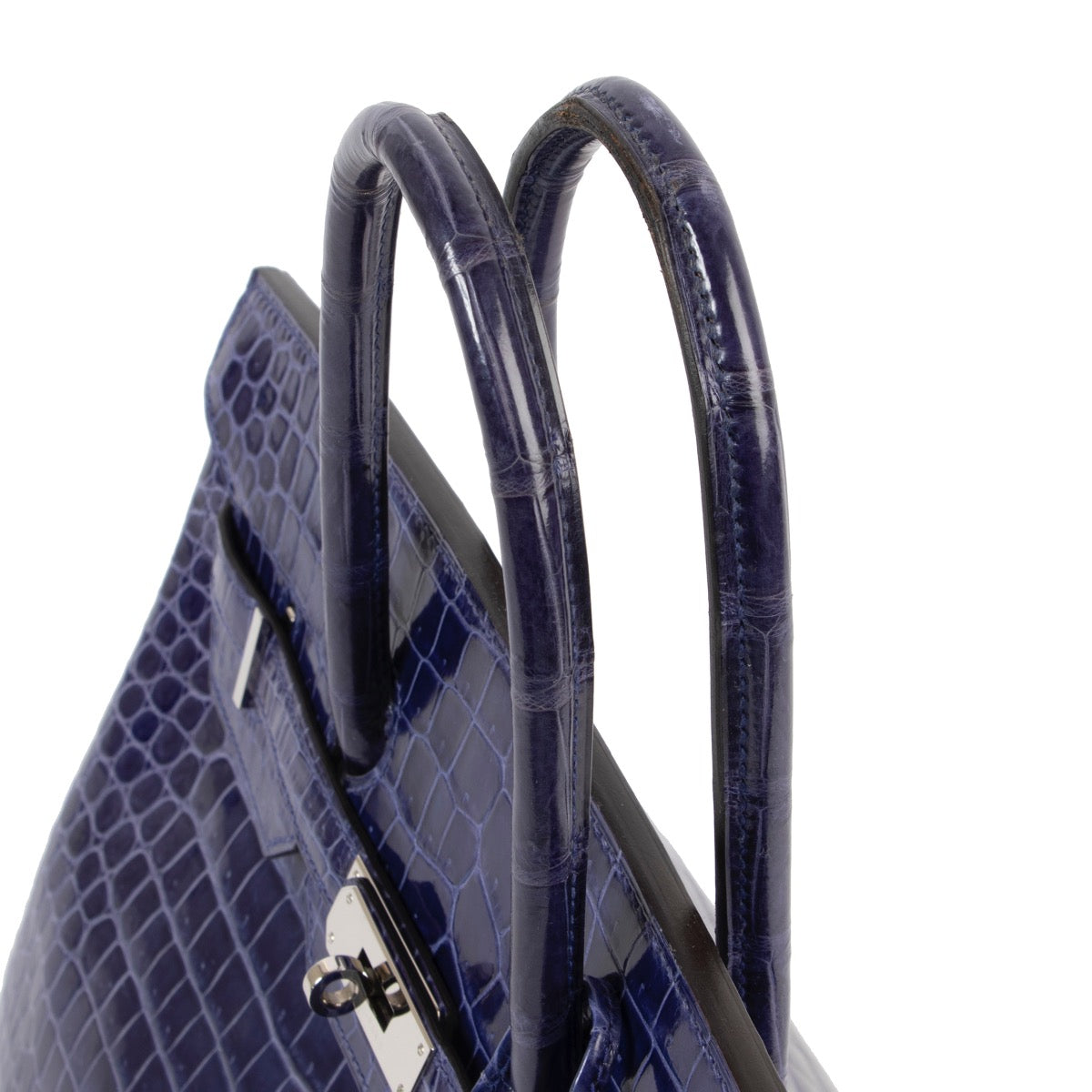buy and sell safe online Hermès Birkin 35 Blue Electrique Crocodile Porosus PHW at labellov.com