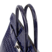 Hermès Birkin 35 Blue Electrique Shiny Crocodile Porosus Lisse Palladium Hardware