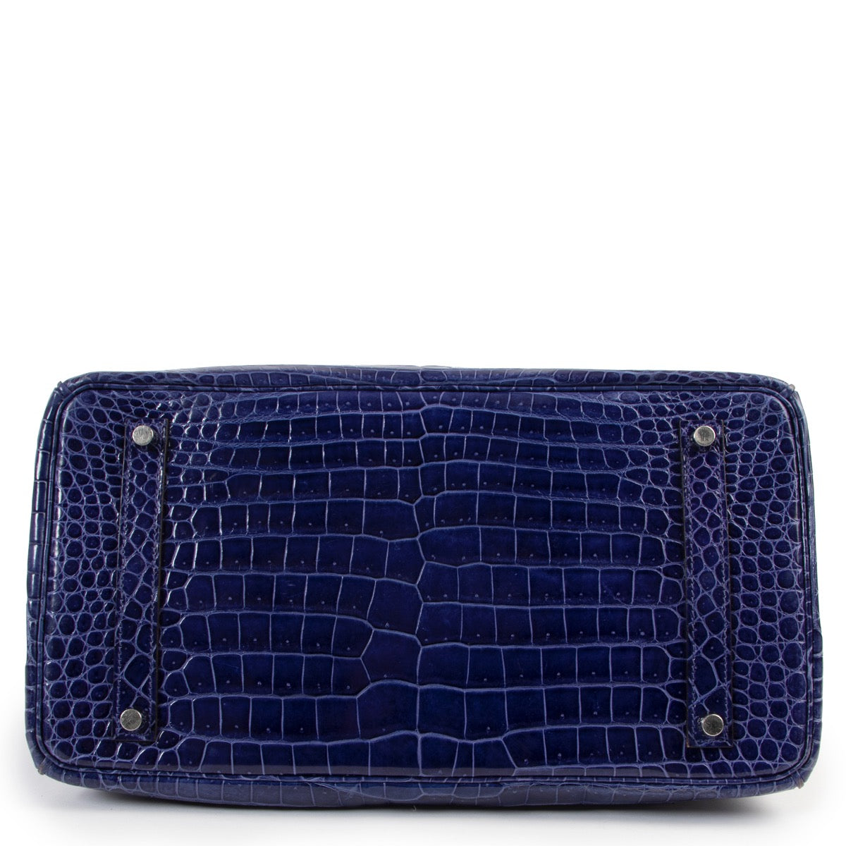 buy and sell safe online Hermès Birkin 35 Blue Electrique Crocodile Porosus PHW at labellov.com