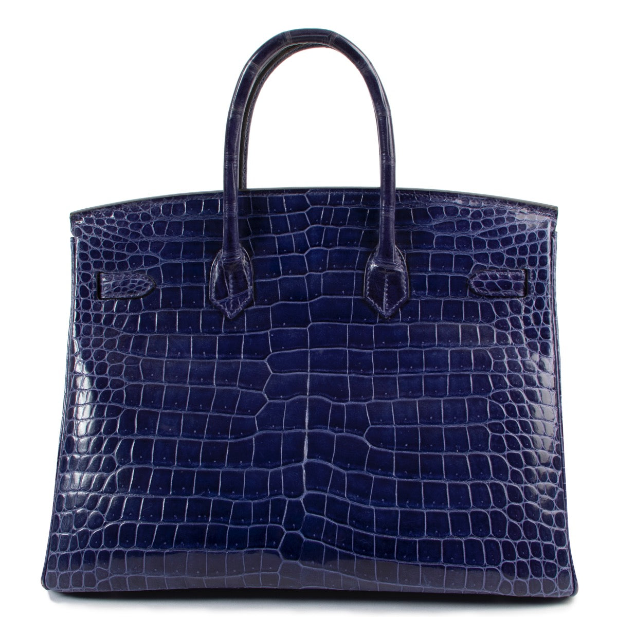buy and sell safe online Hermès Birkin 35 Blue Electrique Crocodile Porosus PHW at labellov.com