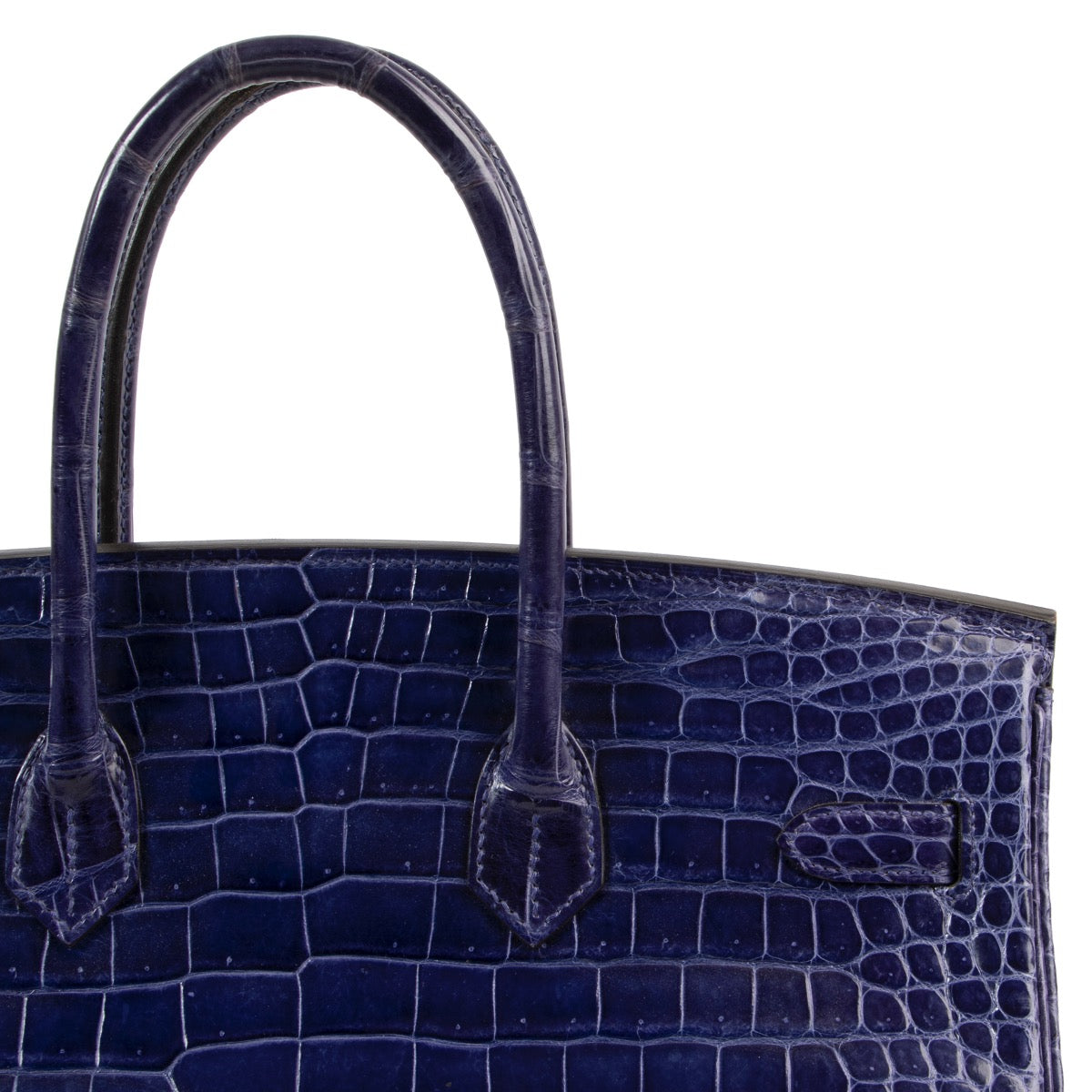 buy and sell safe online Hermès Birkin 35 Blue Electrique Crocodile Porosus PHW at labellov.com