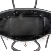 hermes birkin 35 black matte mat matt alligator palladium hardware
