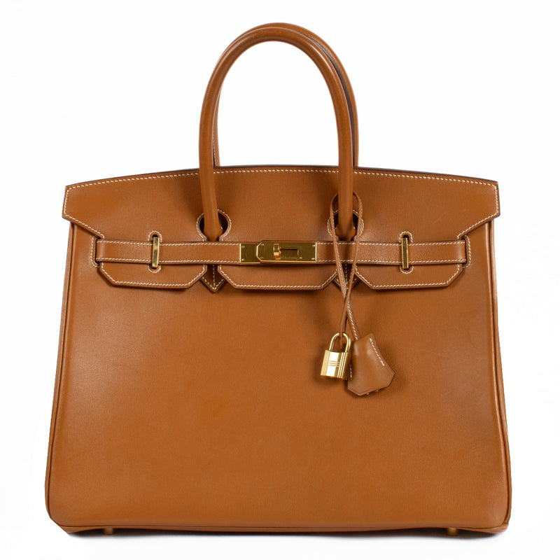 Shop vintage second hand designer luxury Hermès Birkin 35 Gold Gulliver GHW