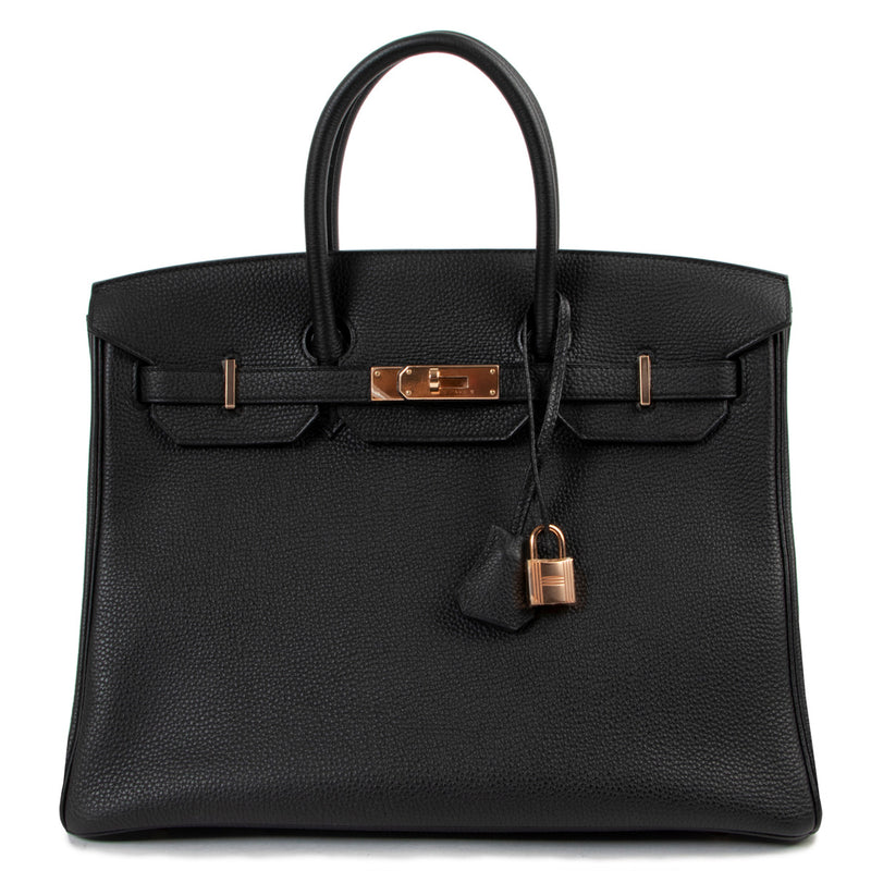 Hermès Birkin 35 Black Togo ROSE GHW