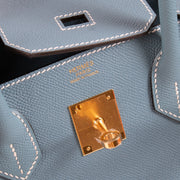 2024 Hermès Birkin 30 New Bleu Jean Epsom Gold Hardware second hand brand new store fresh on www.labellov.com