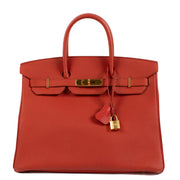 Authentic second hand vintage Hermès Birkin 35 Rouge de Coeur Togo GHW on www.labellov.com