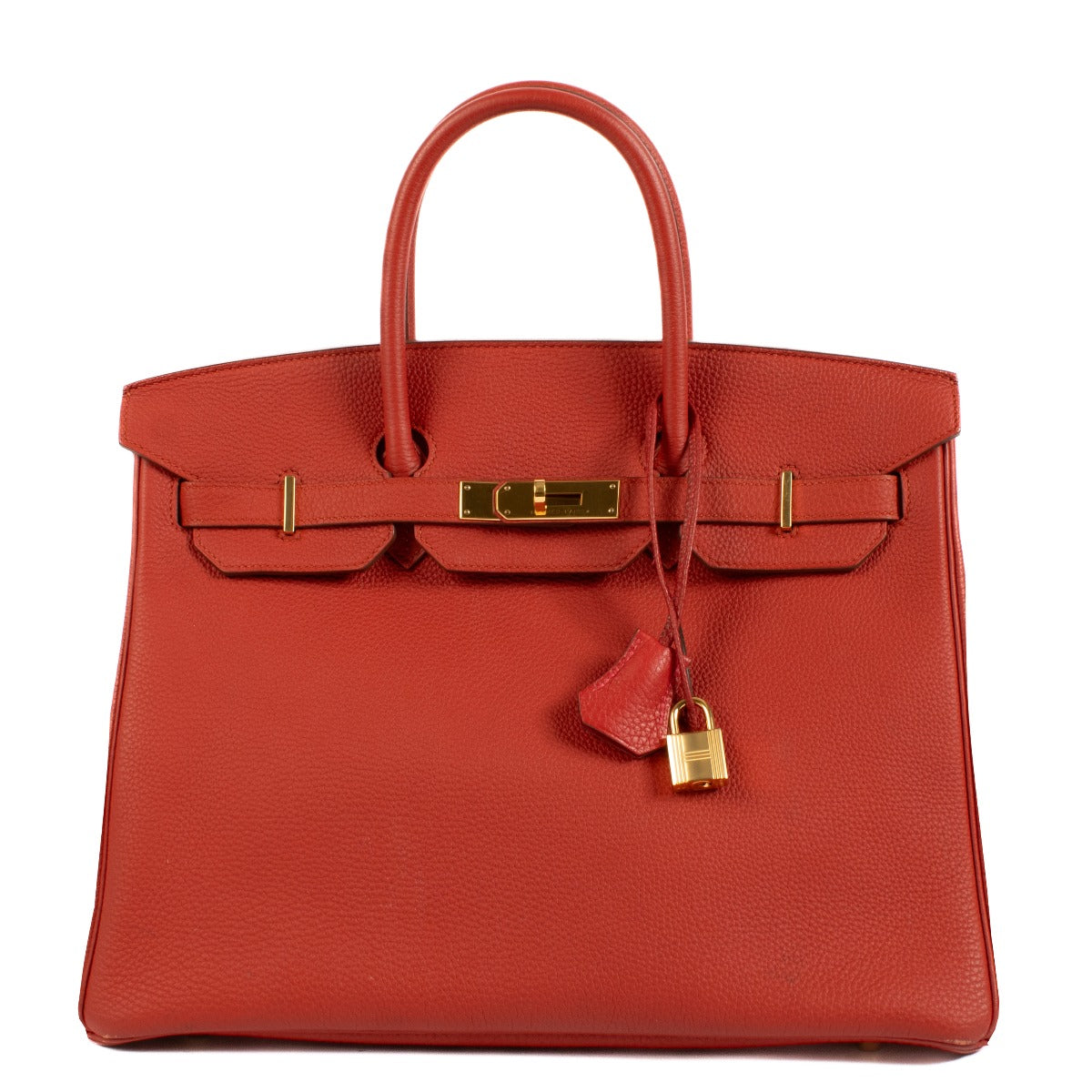 Authentic second hand vintage Hermès Birkin 35 Rouge de Coeur Togo GHW on www.labellov.com