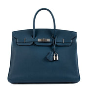 Hermès Birkin 35 Bleu Colvert Palladium Hardware