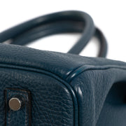 Authentic second hand Hermès Birkin 35 Bleu Colvert Palladium Hardware on www.labellov.com