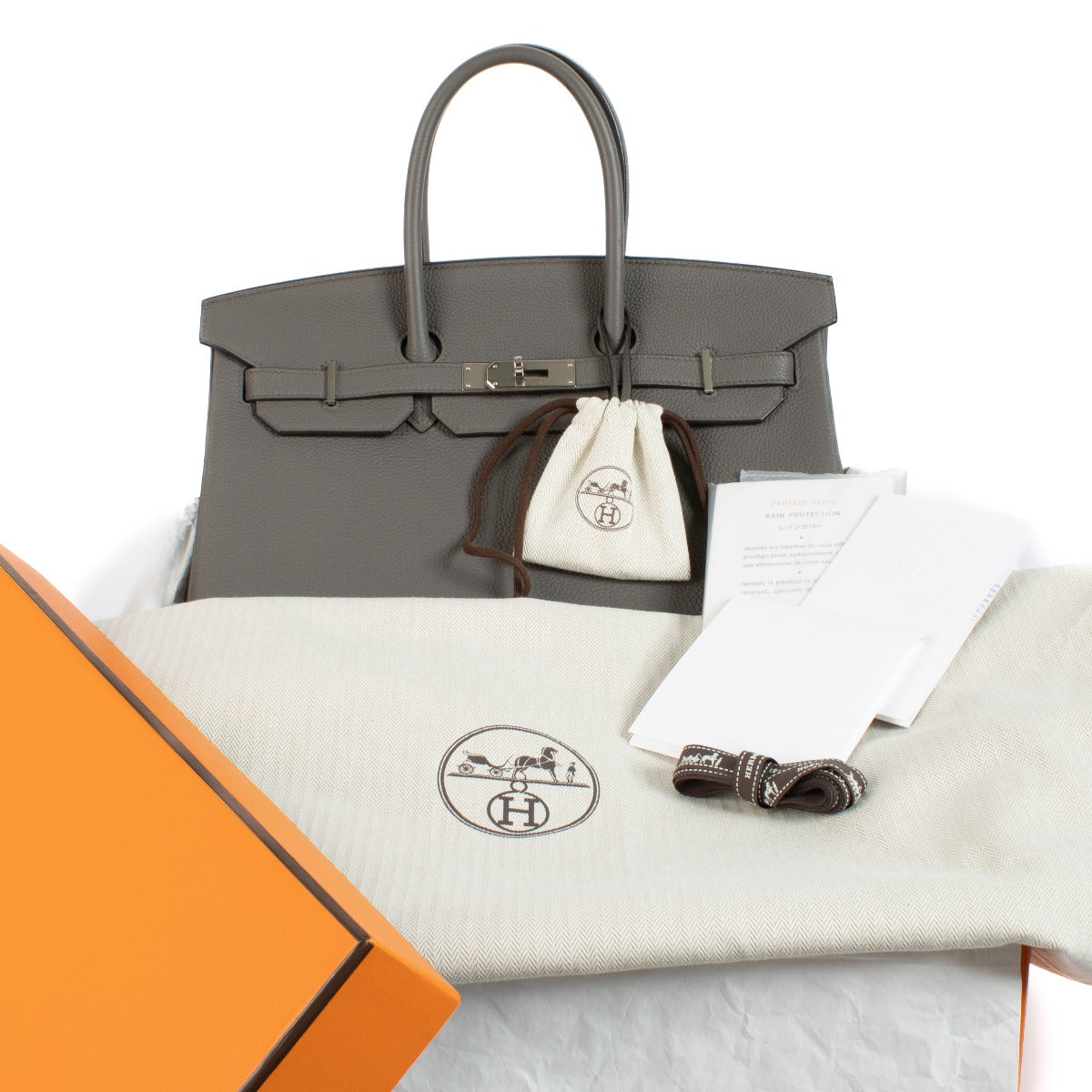 Hermès Gris Etain Birkin 35 Togo Palladium Hardware