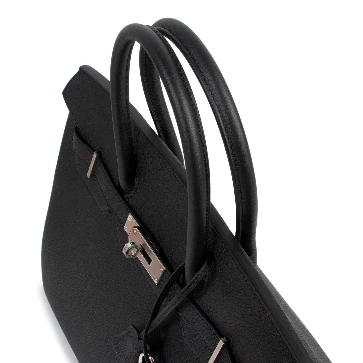 Shop luxury designer handbag second hand Hermès Birkin 35 Black Togo PHW at Labellov