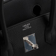 hermes birkin black logo stamp detail