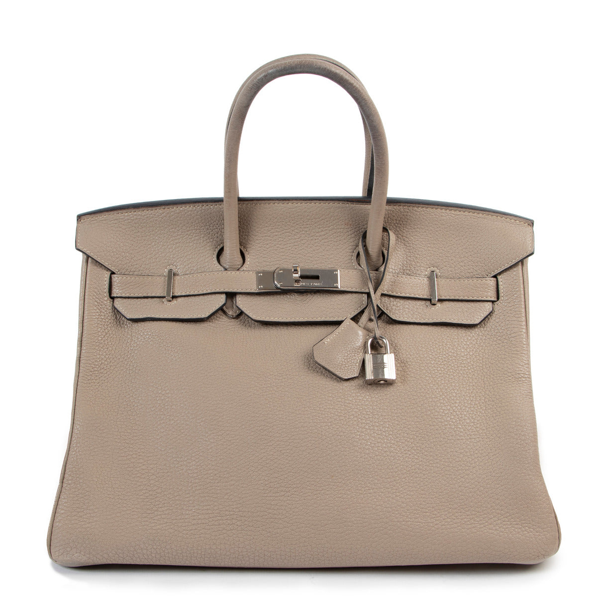 Hermès Birkin 35 Gris Tourterelle Taurillon Clemence Doublure Chevre Pigmente PHW