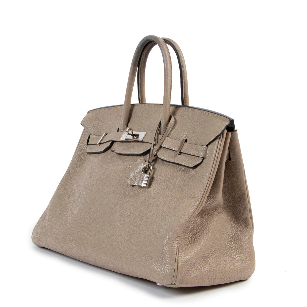 Hermès Birkin 35 Gris Tourterelle Taurillon Clemence Doublure Chevre Pigmente PHW