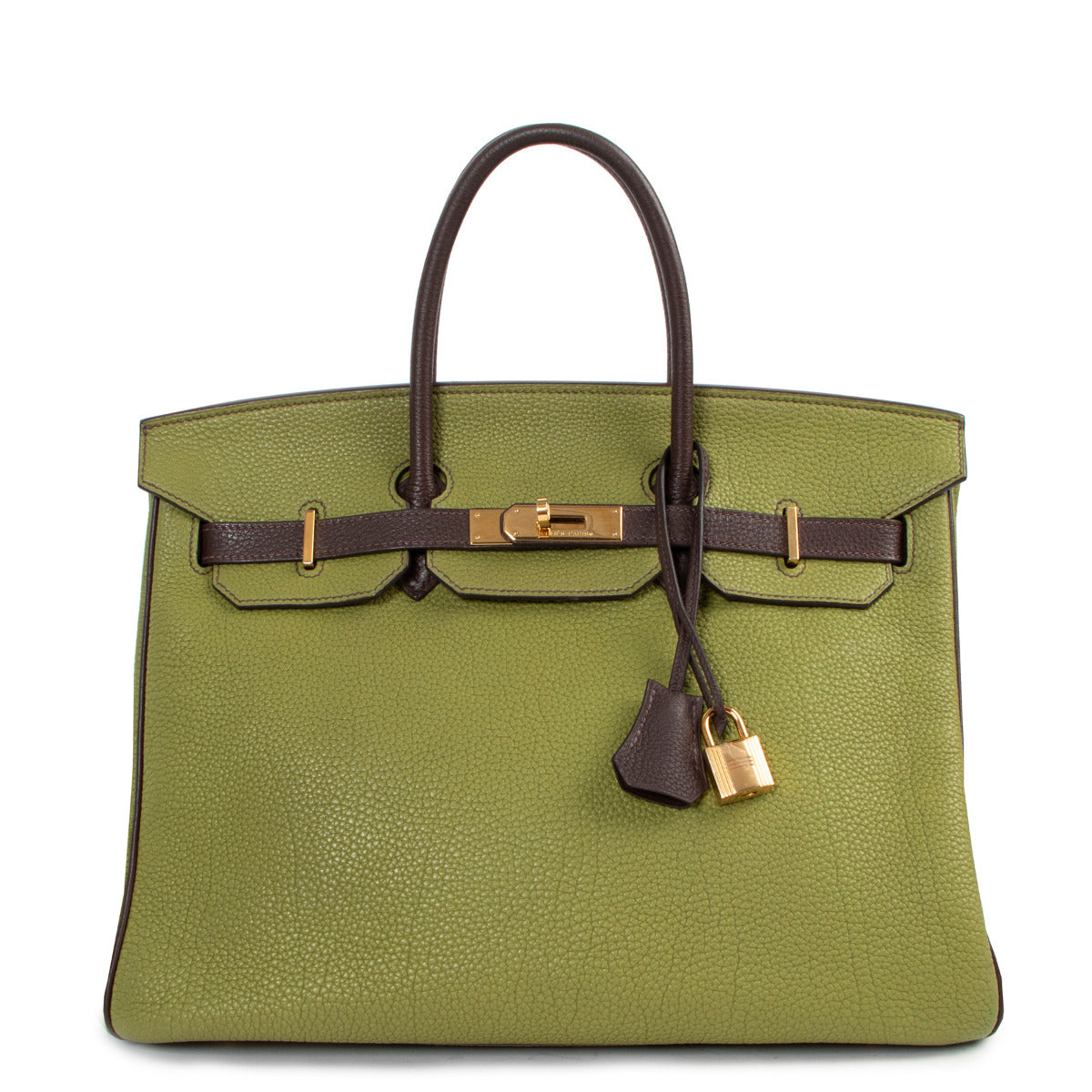 Hermès Birkin 35 Vert Anis Apple Marron Togo GHW for the best price at Labellov secondhand luxury