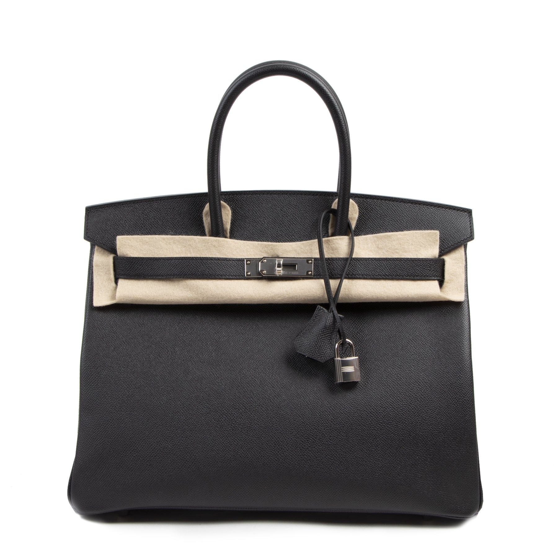 Authentique seconde-main vintageHermès Birkin 35 Black Epsom PHW achète en ligne webshop LabelLOV