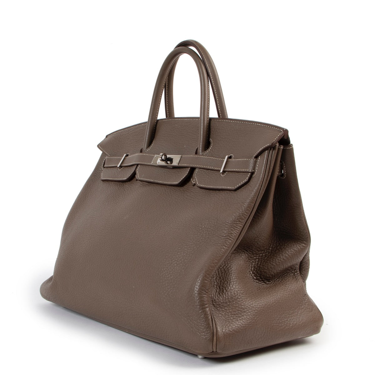 shop safe online for the best price Hermès Birkin 40cm Etoupe Clemence Taurillon PHW