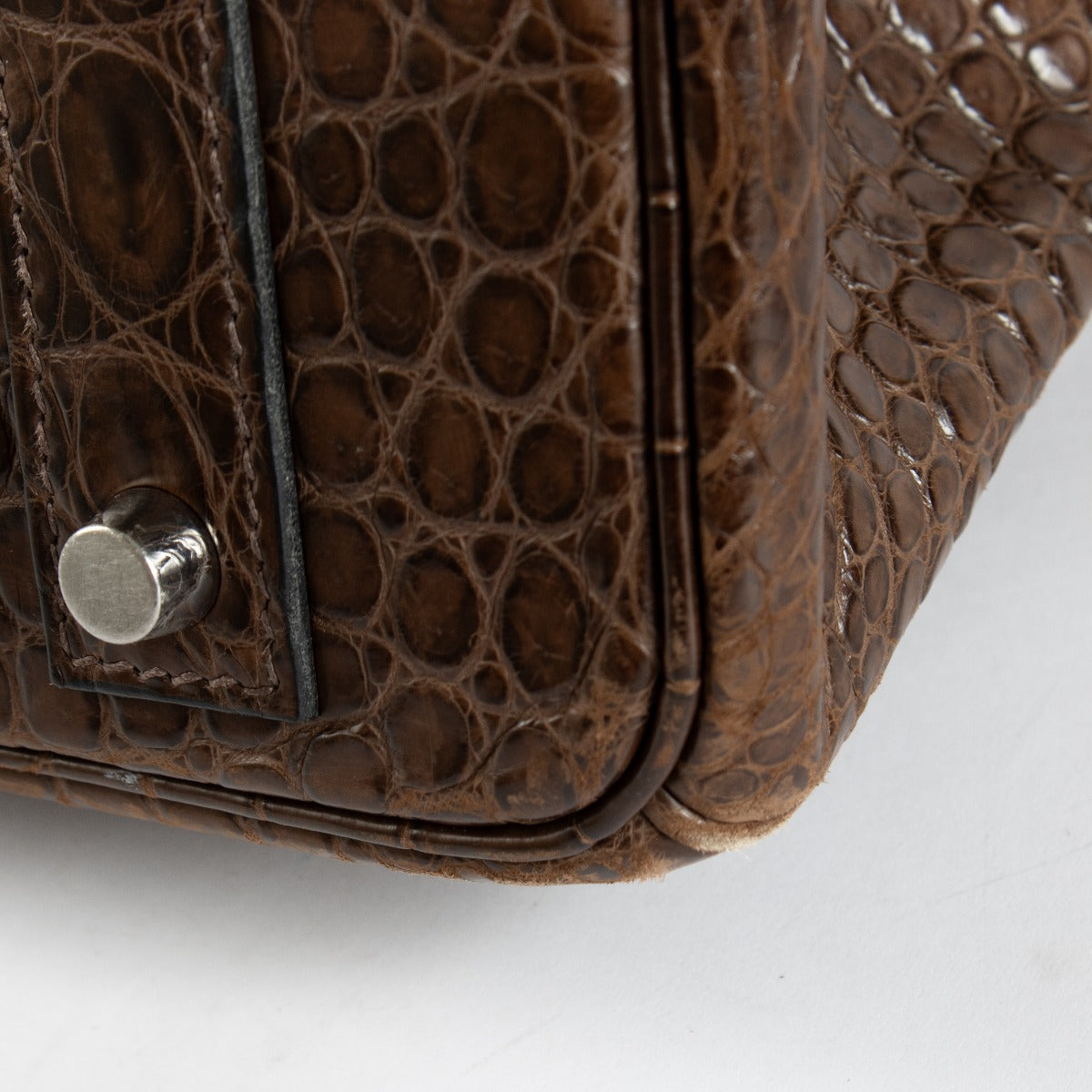 Hermès Birkin 40 Gris Elephant Mat Krokodil Porosus PHW