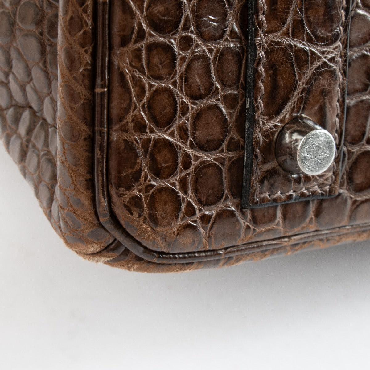 Hermès Birkin 40 Gris Elephant Mat Krokodil Porosus PHW