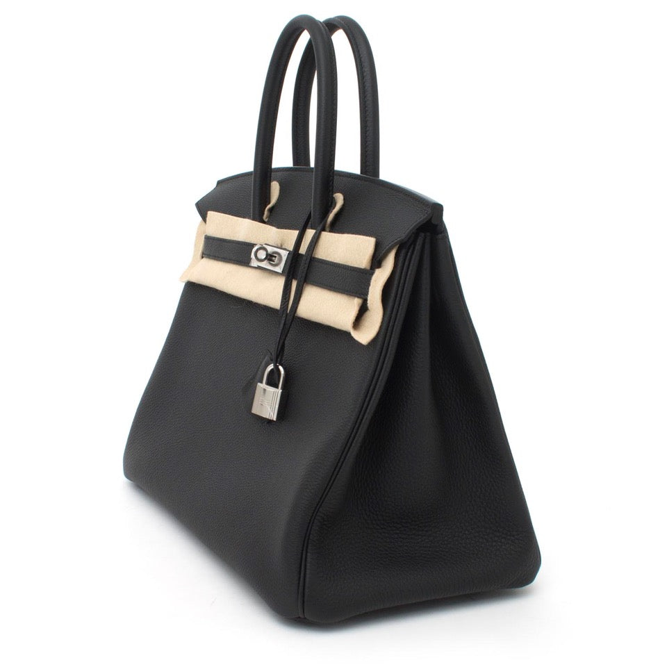 shop safe online secondhand designer luxury Brand New Hermes Birkin Black Togo 35 PHW