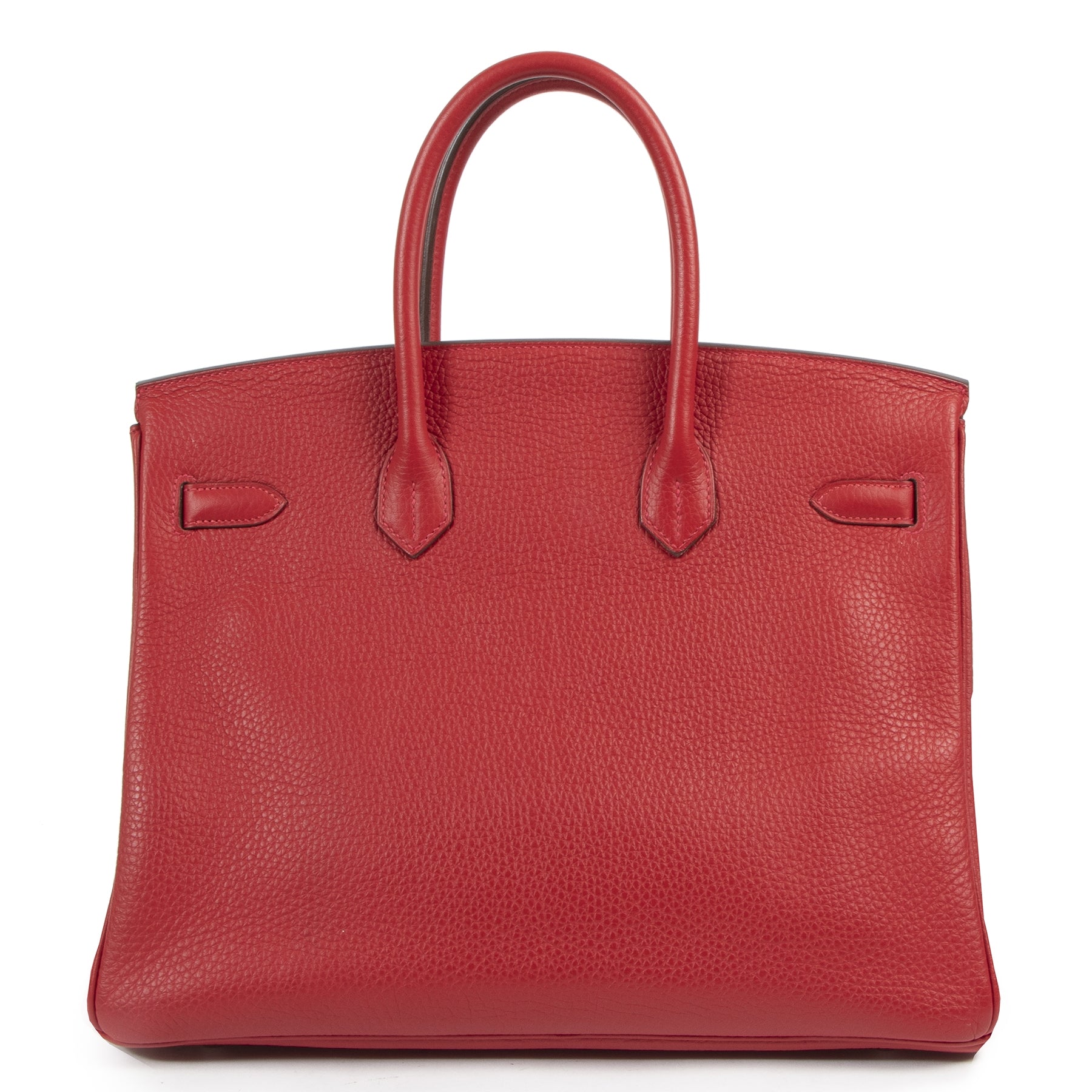 Bent u op zoek naar een authentieke designer Hermès Birkin 35 Rouge Casaque Taurillon Clemence PHW ?