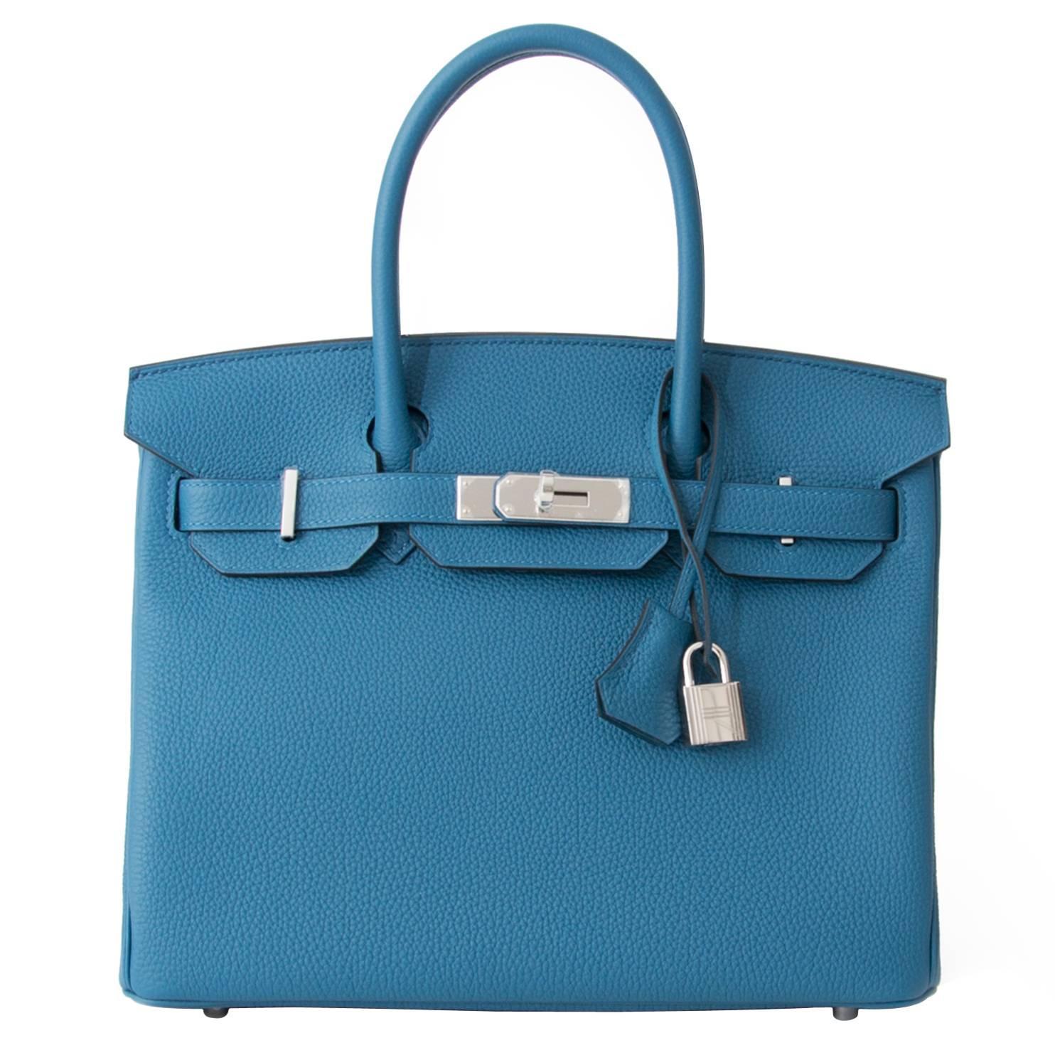 koop veilig online aan de beste prijs Brand NEW Hermes Birkin Togo Cobalt 30 PHW tweedehands