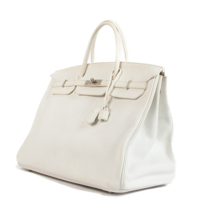 Hermès 2012 Birkin 40 White Taurillon Clemence