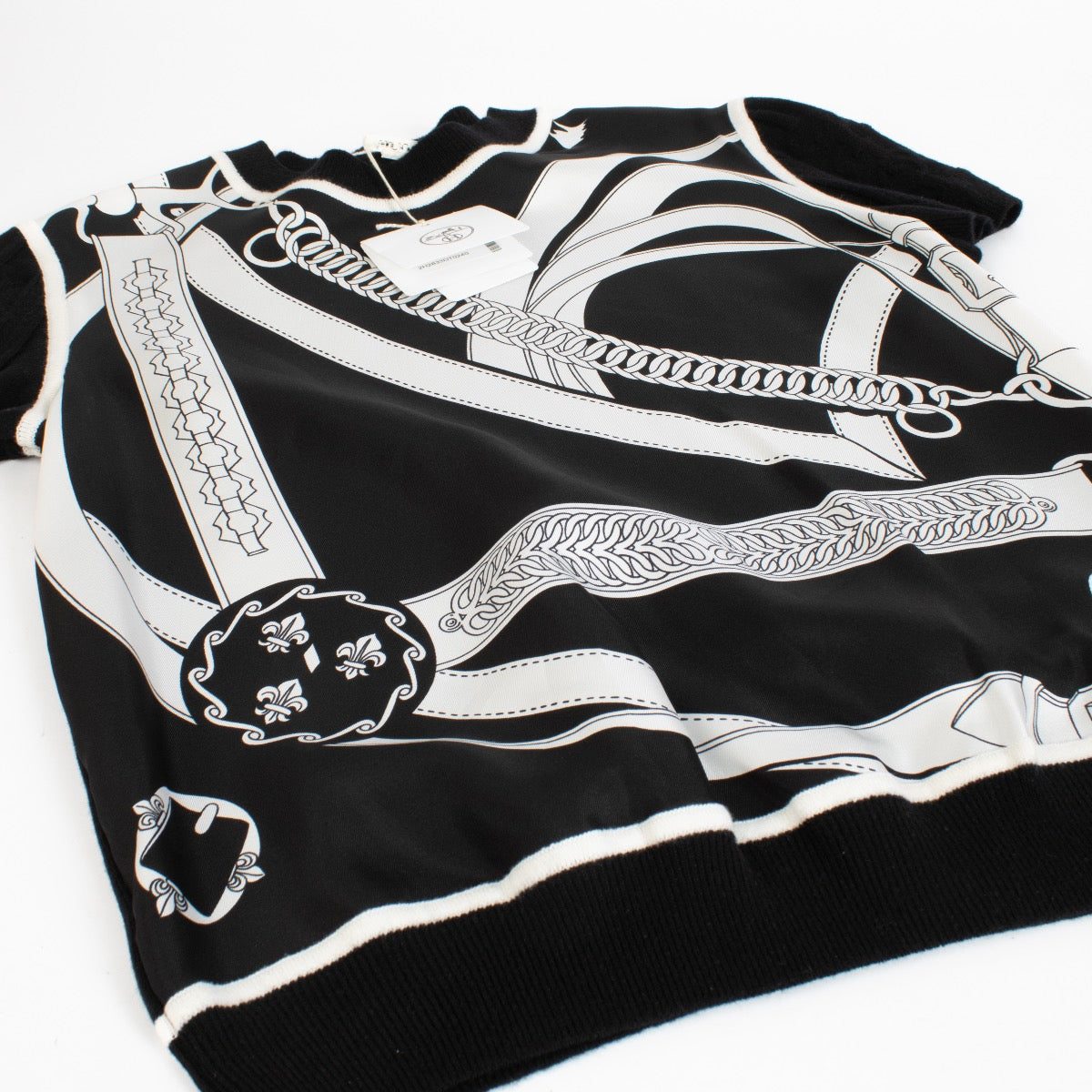 Hermès "Promenade du Matin Remix" Short-Sleeve Twillaine Sweater - Size FR40