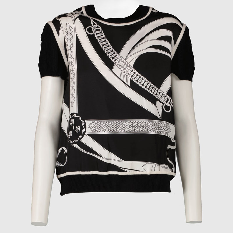 Hermès "Promenade du Matin Remix" Twillaine Trui met Korte Mouwen - Maat FR40