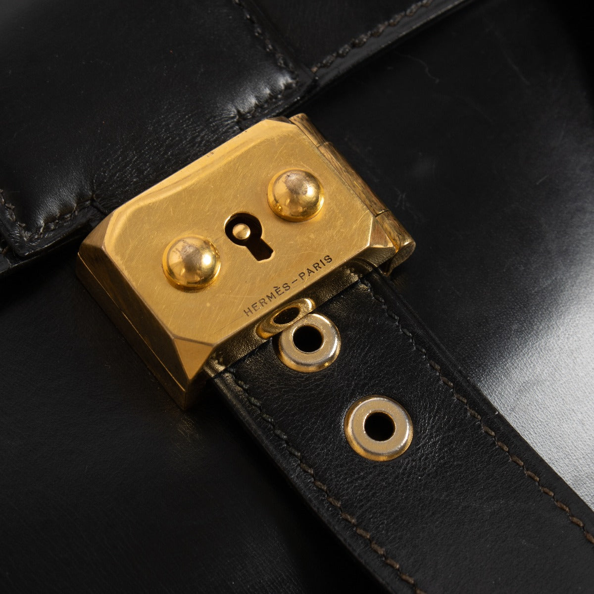 Hermès Sac à Dépêches 2-41 Cuir Box Noir Accastillage Doré