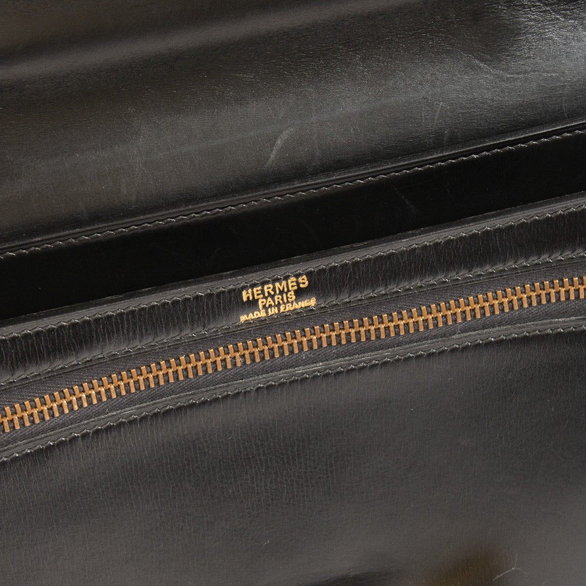 Hermès Sac à Dépêches 2-41 Cuir Box Noir Accastillage Doré