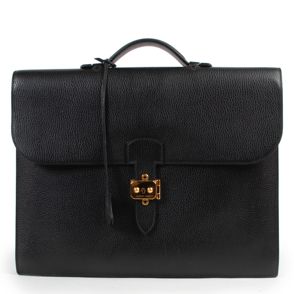 Hermes Black Vache Fjord Sac A Depeche 38 Briefcase. shop safe online Hermes Black Vache Fjord Sac A Depeche 38 Briefcase. acheter en ligne seconde main Hermes Black Vache Fjord Sac A Depeche 38 Briefcase