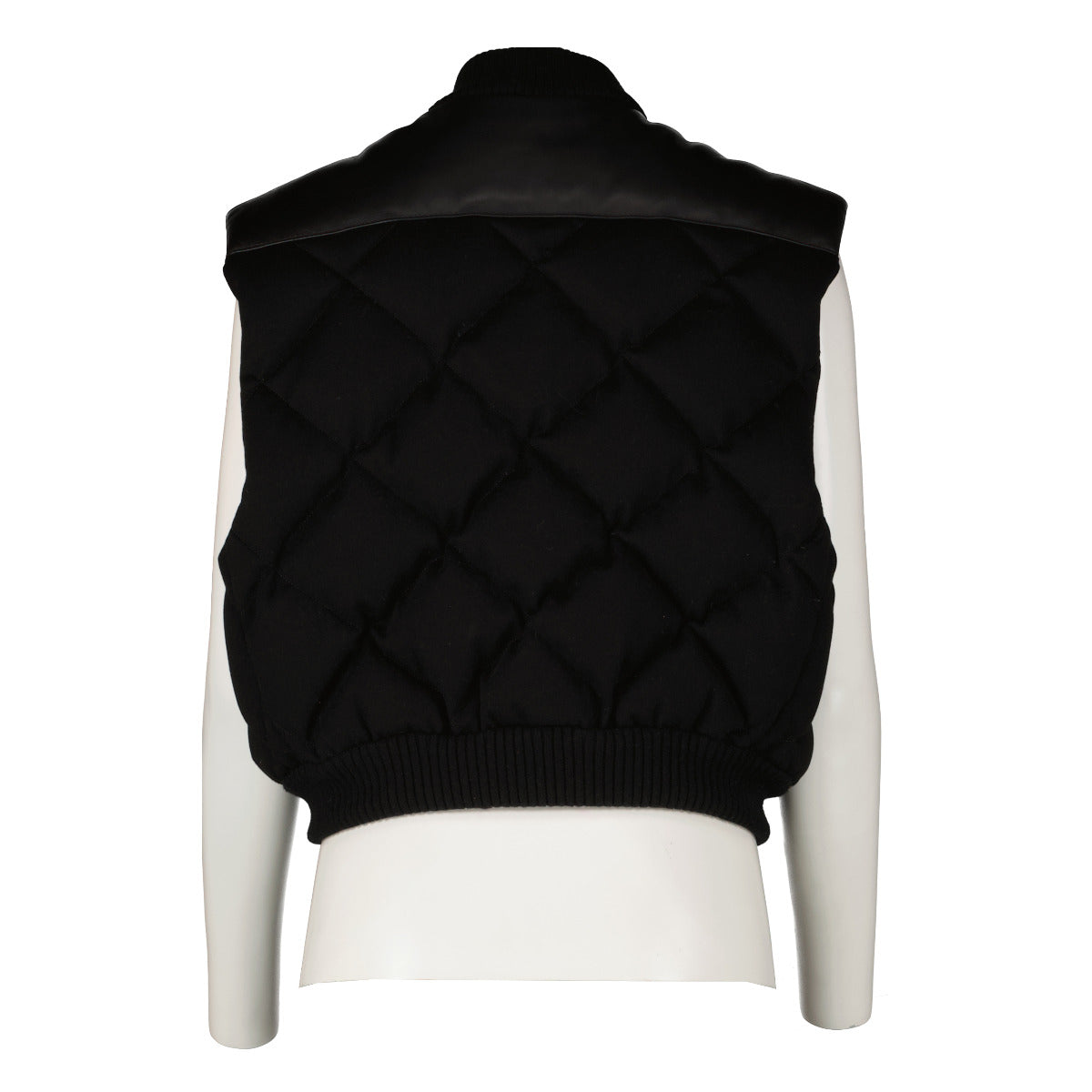 Hermès Gilet court matelassé en cachemire noir - taille 40