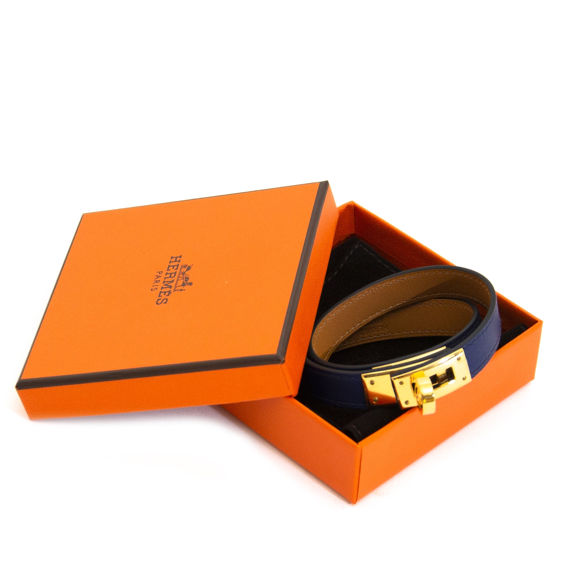 Hermès Kelly Double Tour Blue Bracelet now for sale at labellov vintage fashion webshop belgium