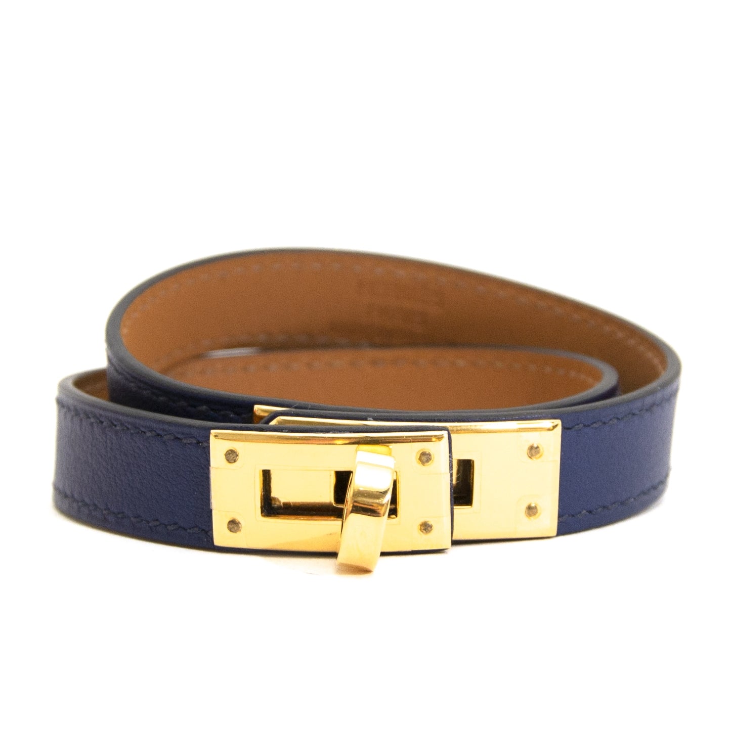 Hermès Kelly Double Tour Blue Bracelet now for sale at labellov vintage fashion webshop belgium