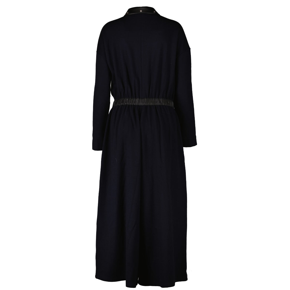 Hermès 2018 Runway Marineblauwe wollen jumpsuit - Maat FR40