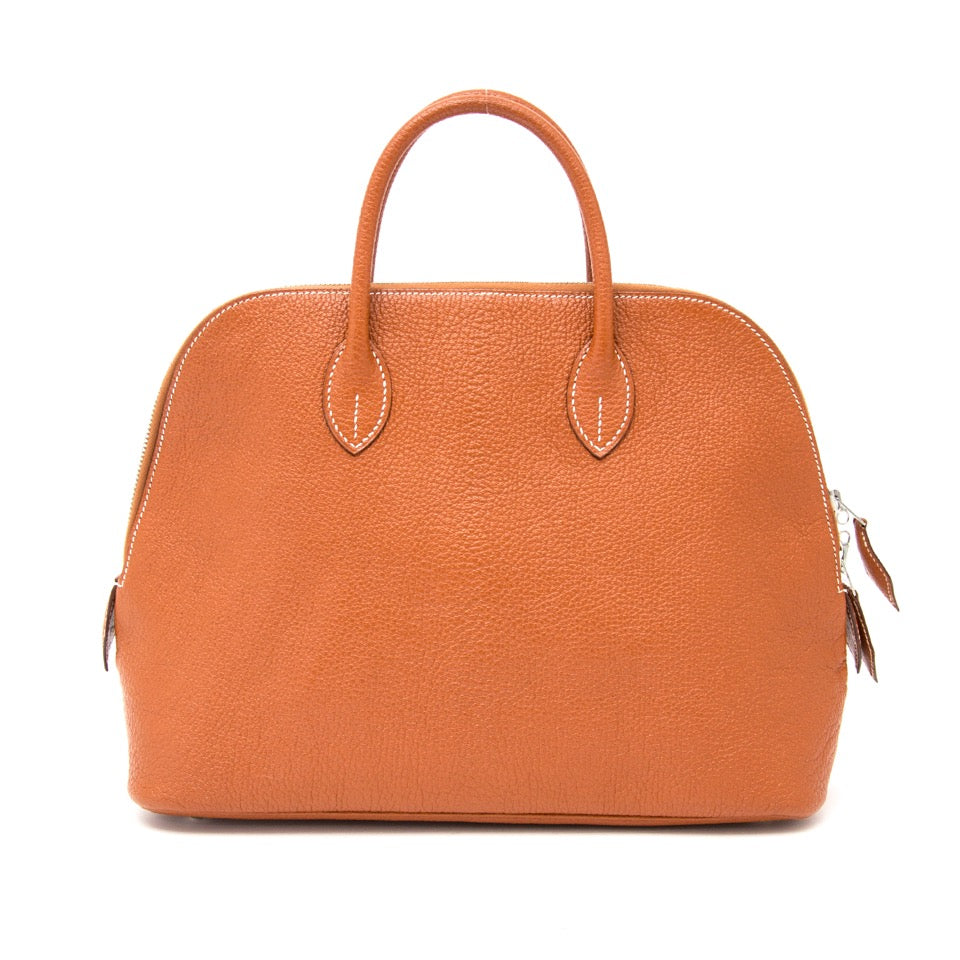 shop safe online secondhand designer Hermès Web Bolide 1923 31 Noisette Chevre de Coromandel PHW