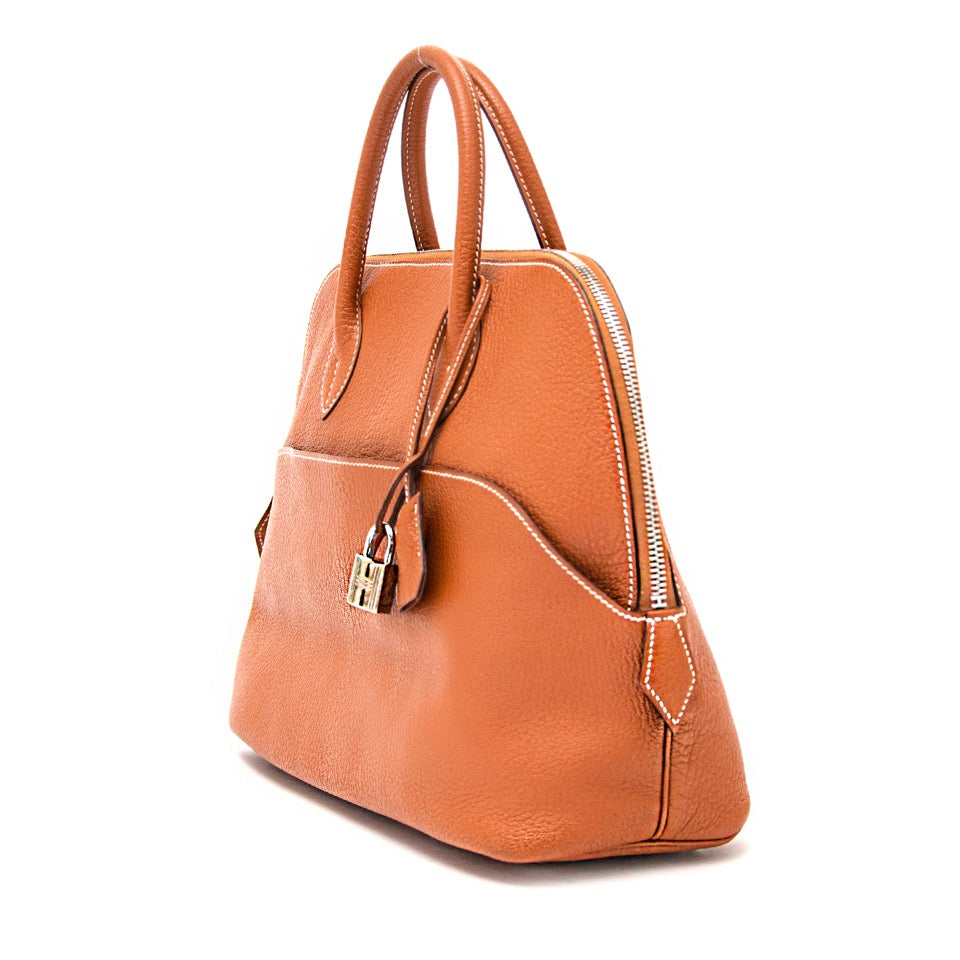 acheter en ligne seconde main sac main Hermès Web Bolide 1923 31 Noisette Chevre de Coromandel PHW