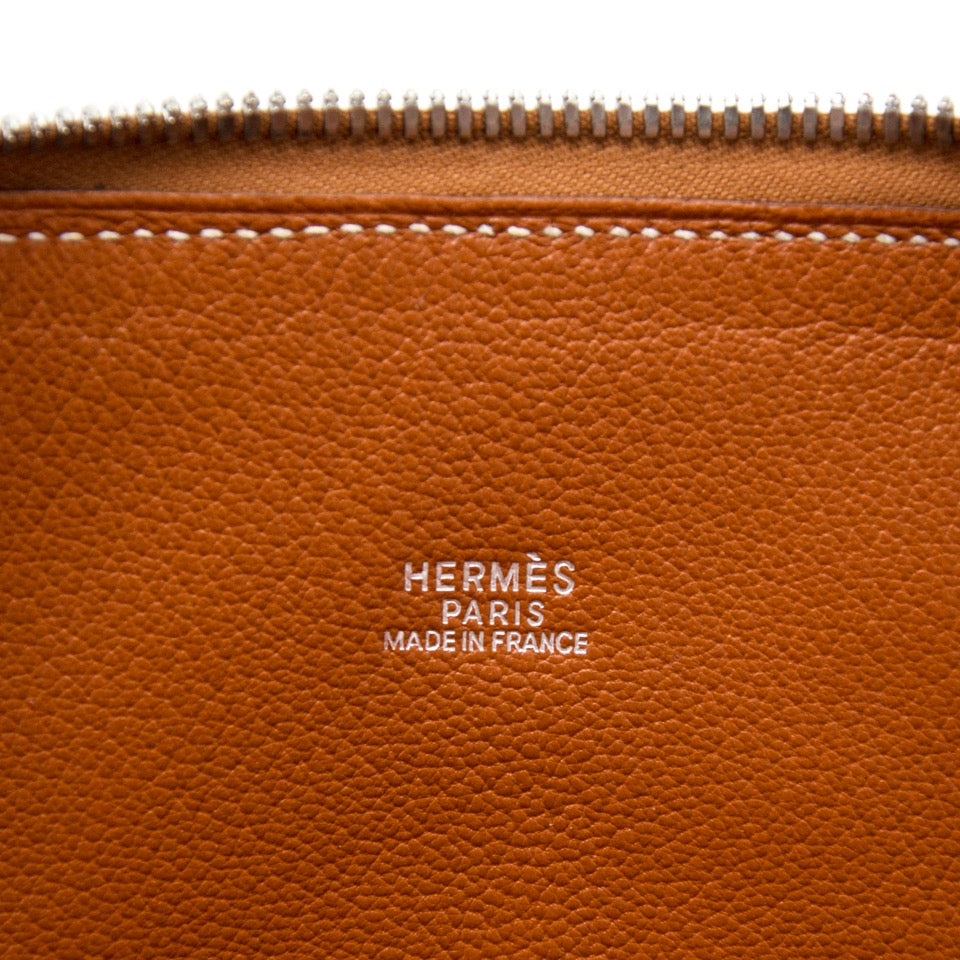shop safe online secondhand designer Hermes Hermès Web Bolide 1923 31 Noisette Chevre de Coromandel PHW