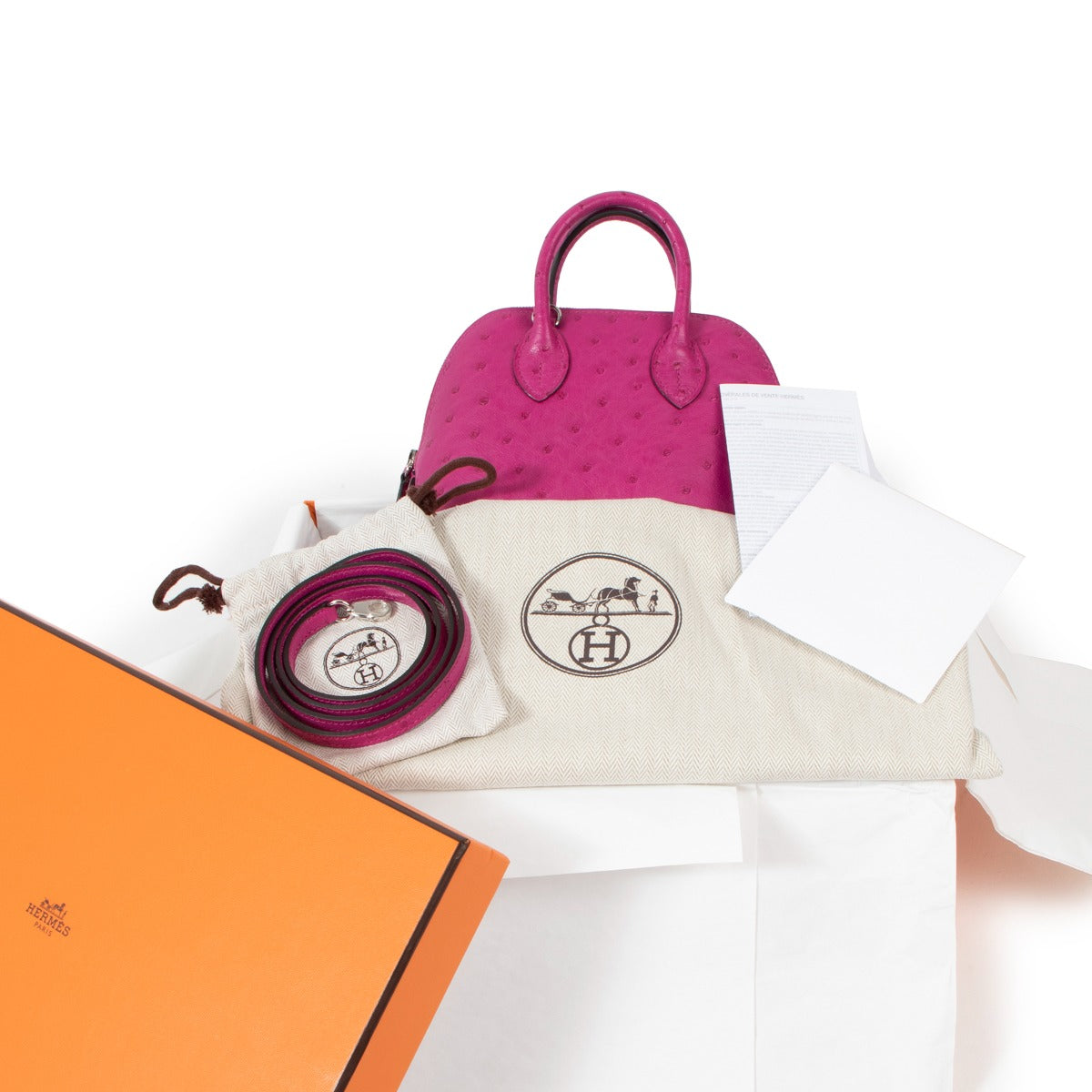 authentic second hand luxury designer hermes mini bolide ostrich bag only on labellov.com